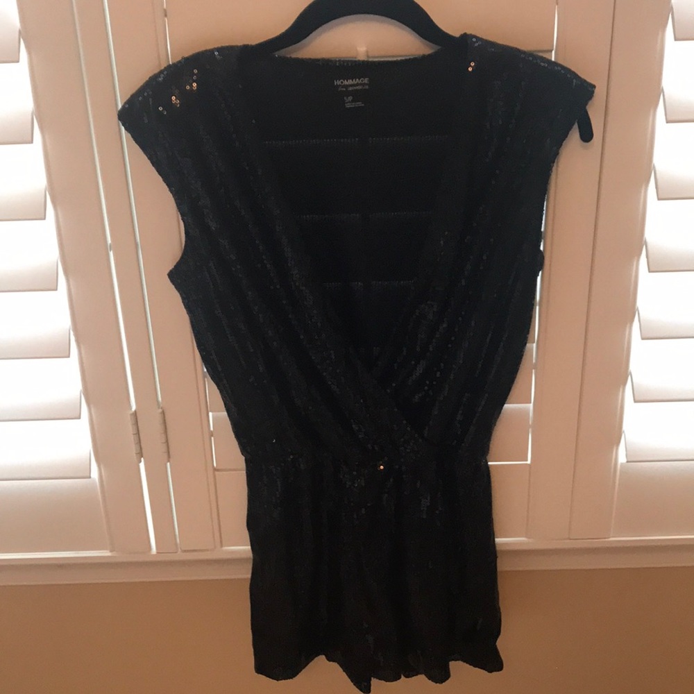 Black sequin romper perfect for the holidays